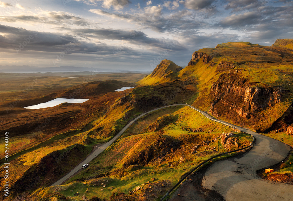 Quiraing Pass Skye Island Scotland autumn colors landscape