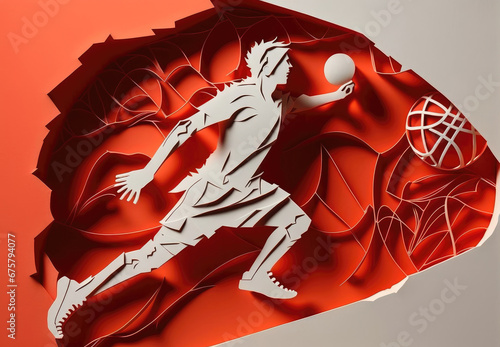 Paper art sports and fitness figures, generated by AI