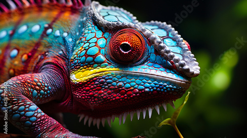 closeup of a colorful chameleon lizard © Katrin_Primak