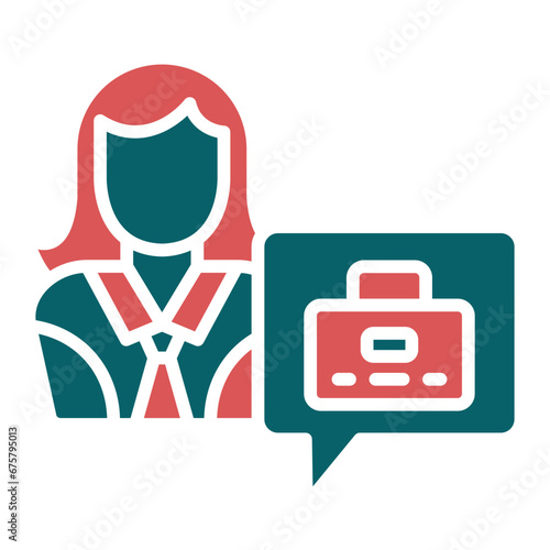 Vector Design Job Seeker Female Icon Style