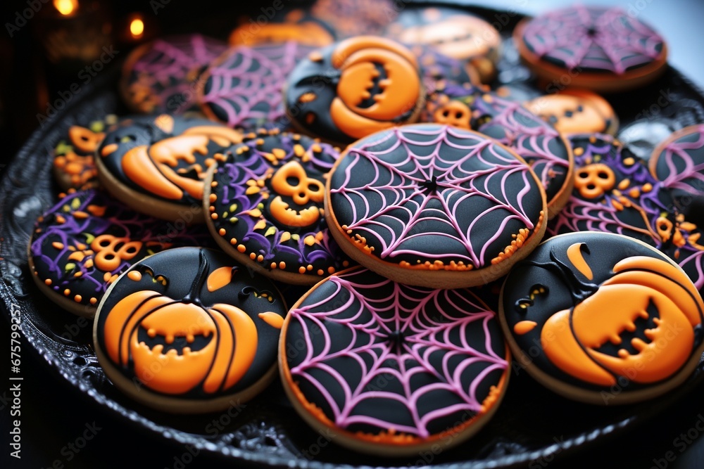 Spooky Sweet Treats: Halloween Cookies Playfully Decorated with Intricate Royal Icing Designs
