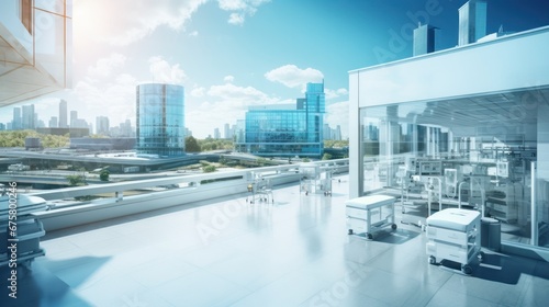 Overview of modern hospital buildings and future medical technology.