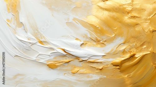 Wallpaper Mural Closeup of the abstract rough gold white art paint Torontodigital.ca