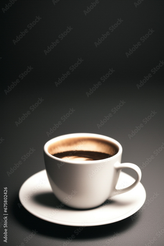 hot coffee cup isolated on dark background. ai generative hot coffee cup isolated on dark background. ai generative
