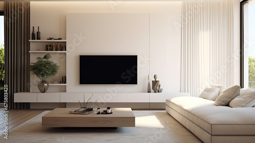 Modern Living Room Interior Design  A Minimalist Style Guide with TV