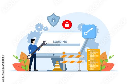 Concept of system maintenance, Errors, Fixing problems, Device updates, System updates, Operating system updates. Software system under maintenance, the process of upgrading software on a computer.