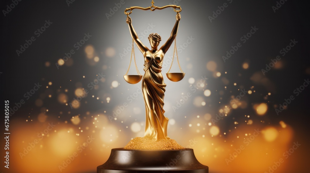 Statue of Lady Justice with Bokeh Effects Statue of Lady Justice with Bokeh Effects