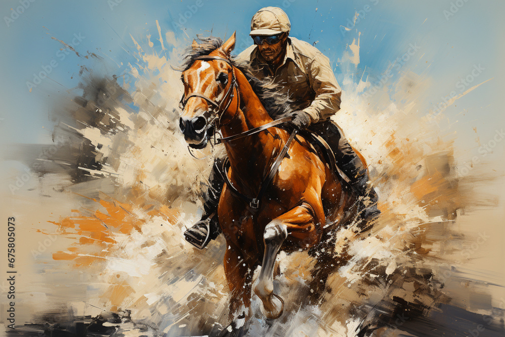 Naklejka premium rider on a horse
