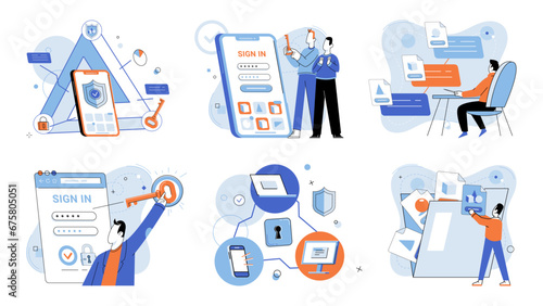 Login password vector illustration. Authorization is required to ensure only authorized individuals can register and access system To register, users must complete online registration form