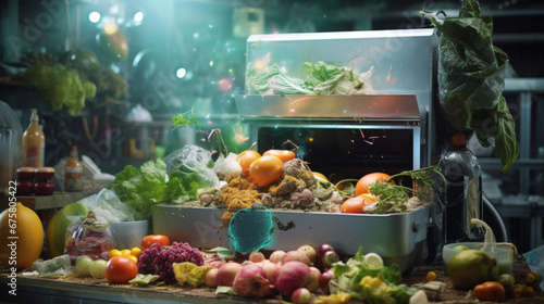 食品廃棄物削減技術のカラー写真GenerativeAI