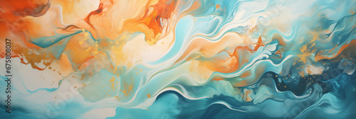 Abstract Fluid Art Painting Wallpaper: A Fusion of Color, Shape, and Movement