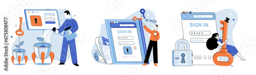 Sign up page vector illustration. The UI design sign up page concept focuses on user convenience Users need to choose unique username for their account registration The sign up page is entryway