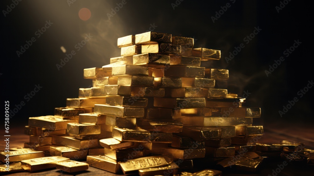 Stack of gold bars Stack of gold bars