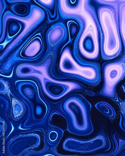 Abstract liquid space pattern art with circles and waves