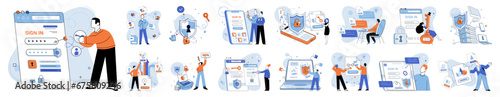 Sign up page vector illustration. Users are required to complete registration form with accurate information A password is necessary to ensure secure account access Online registration allows users