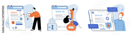 Sign up page vector illustration. The web interface facilitates seamless sign up and registration The sign up page concept highlights importance user friendly design The username serves as unique