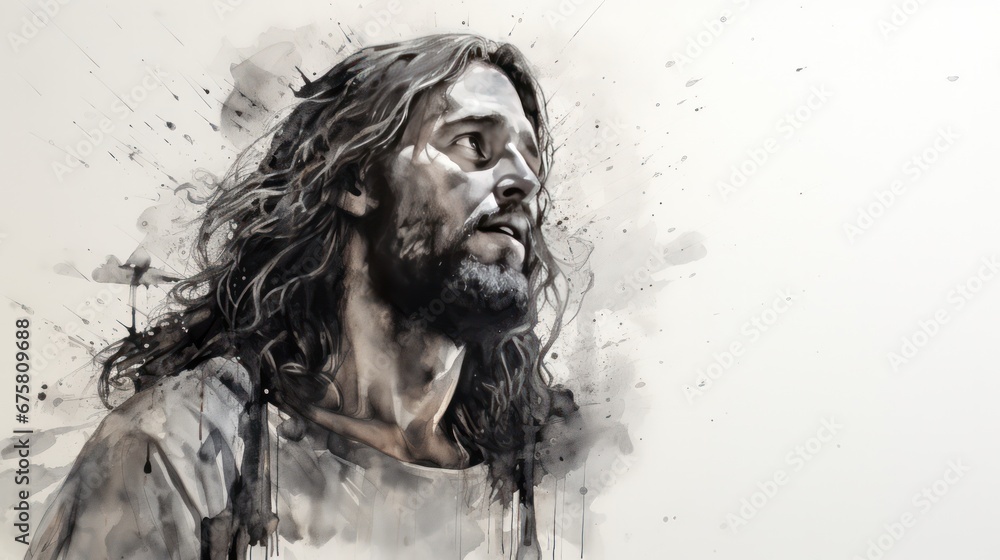 Drawing of Cheerful Jesus Drawing of Cheerful Jesus