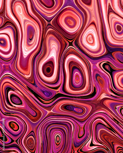 Abstract liquid space pattern art with circles and waves