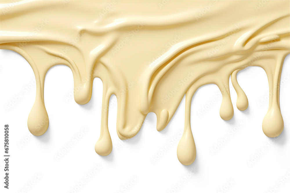 White chocolate condensed milk dripping border. Manual cut out on transparent White chocolate condensed milk dripping border. Manual cut out on transparent