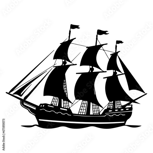 ship vector silhouette illustration