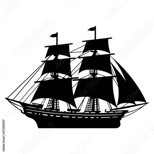 ship vector silhouette illustration
