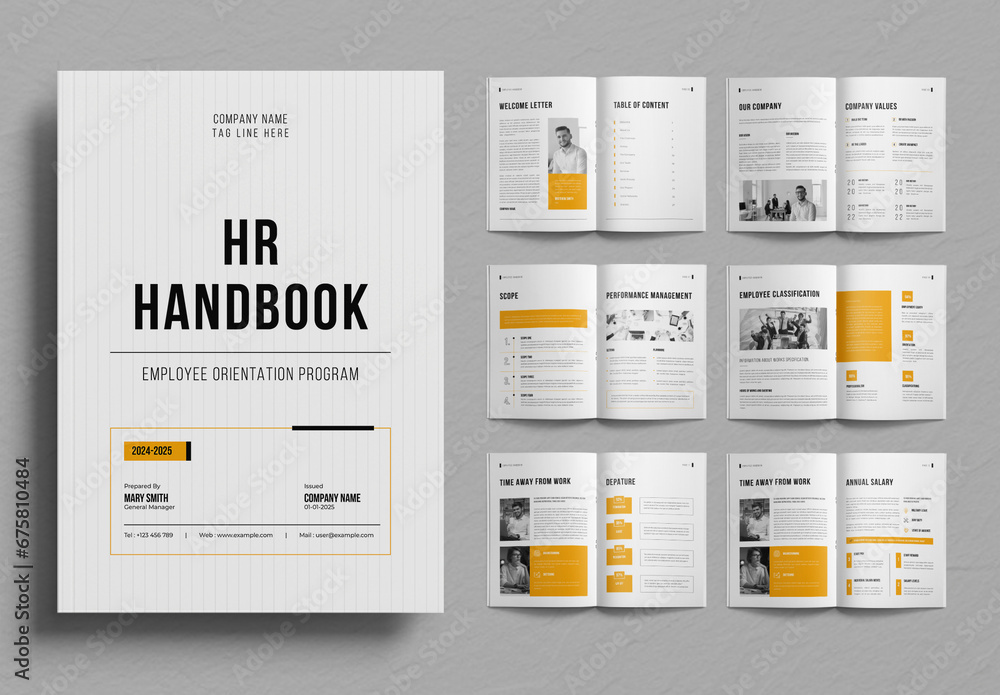 Hr Factbook Example HR Employee Handbook Template Stock Template | Adobe Stock