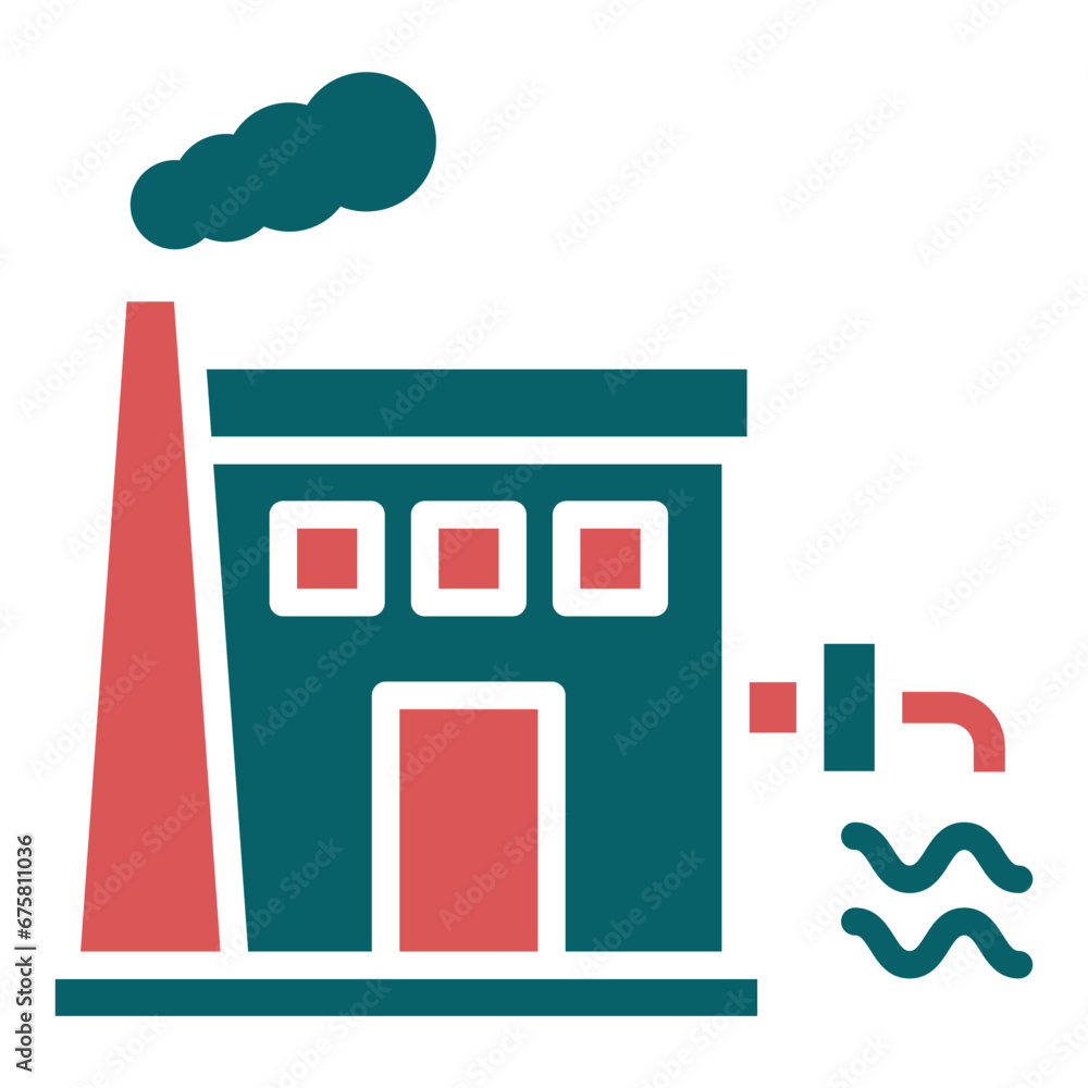 Factory Waste Icon Style Factory Waste Icon Style