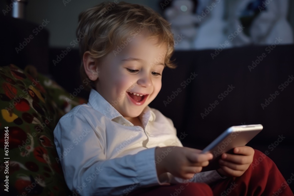 Toddler laughs while watching phone video Toddler laughs while watching phone video