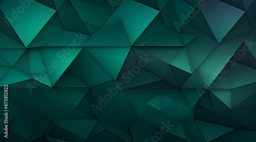 Abstract background with emerald green geometric triangles, giving a 3D effect.