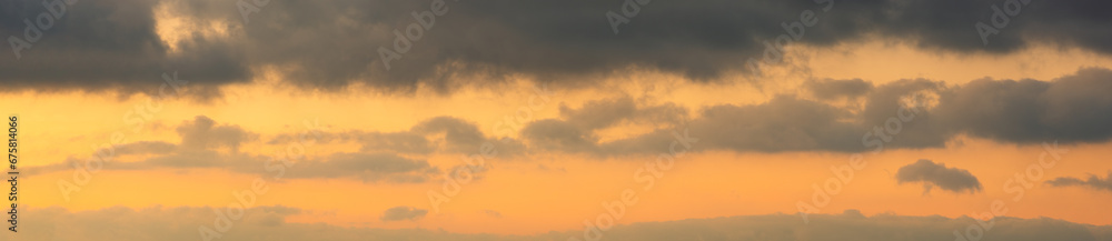 Dramatic sunset clouds and sky. For background and banner 