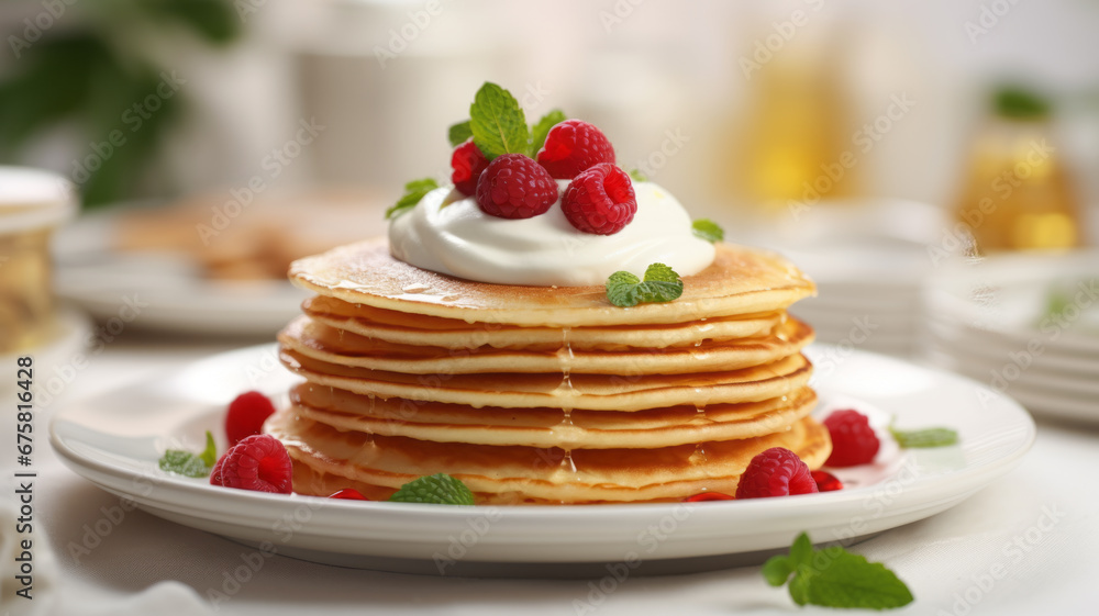 Pancakes stack, traditional Russian pancakes
