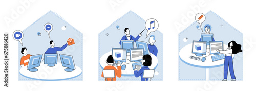 Computer lab. Vector illustration. Engineering professionals employ advanced techniques and technology to tackle complex challenges The computer lab metaphor emphasizes significance creativity
