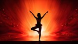 Yoga, silhouette in Bokeh Effects