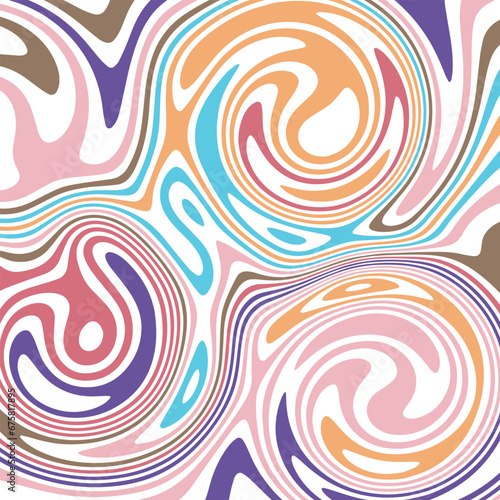 ABSTRACT ILLUSTRATION MARBLED TEXTURE LIQUIFY PSYCHEDELIC PASTEL SOFT COLORFUL DESIGN. OPTICAL ILLUSION BACKGROUND VECTOR DESIGN