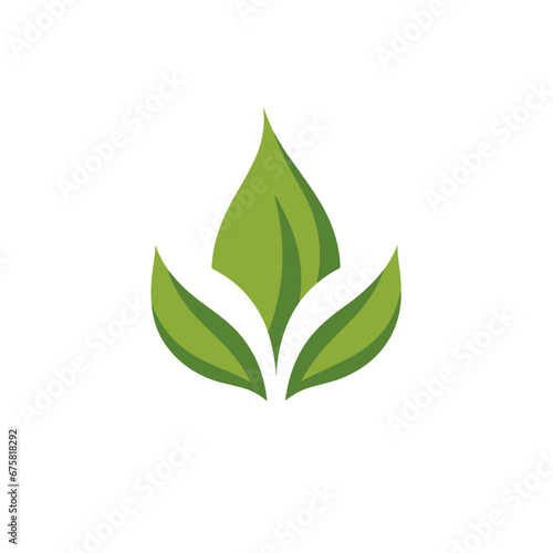 Eco friendly energy company filled green logo. Sustainability business value. Leaf simple icon. Design element. Created with artificial intelligence. Ai art for corporate branding, marketing