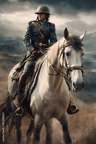 soldier riding horse
