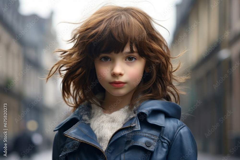 Portrait of a beautiful little girl with curly hair and blue eyes Portrait of a beautiful little girl with curly hair and blue eyes