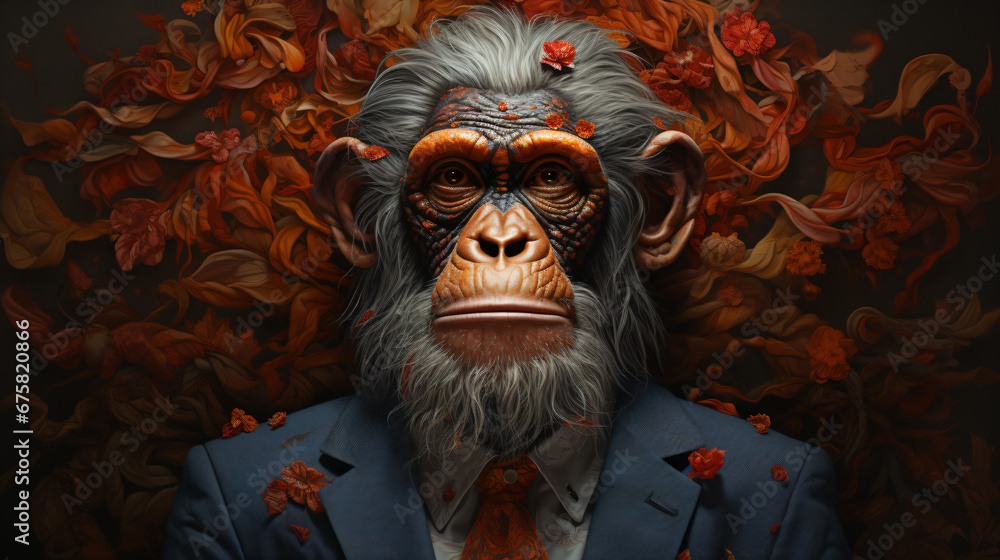 Monkeys in nice suites dressed like a humans Monkeys in nice suites dressed like a humans