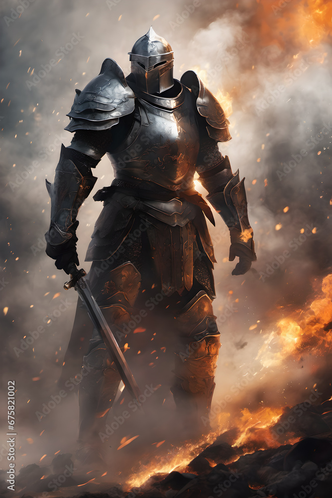 Fototapeta premium knight with sword