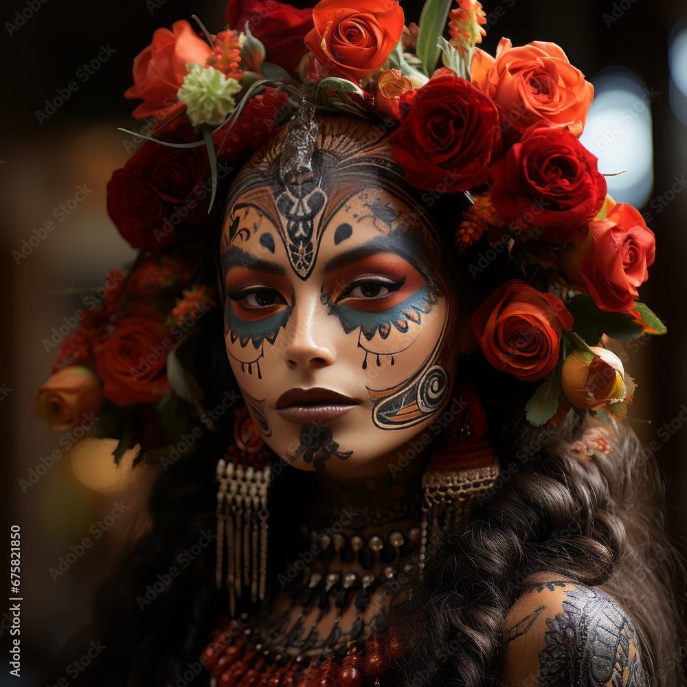 person in mask Day of the Dead
