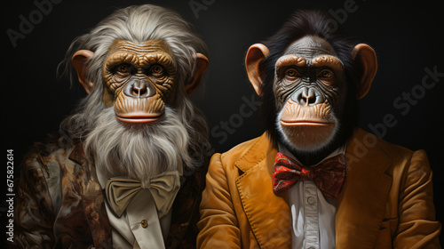 Monkeys in nice suites dressed like a humans © Robert