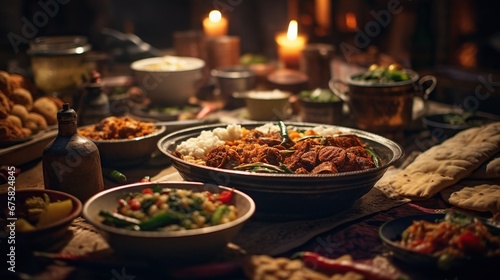 Diwali sweet and delicious dish with focus view in night © Imamul