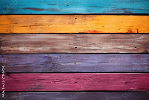 Colored wooden horizontal background. Generative AI