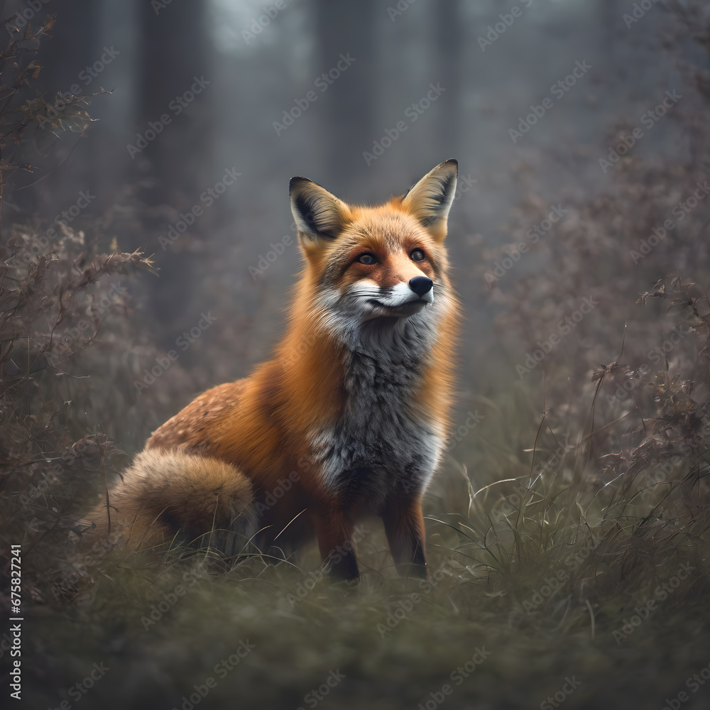 Naklejka premium red fox vulpes