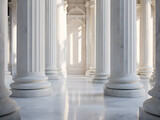 classical radiance, marble columns in soft lighting, casting shadows and highlights