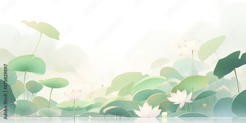 Green tone of landscape watercolor painting. Green tone of landscape watercolor painting.
