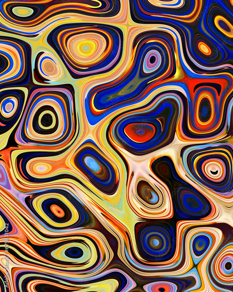 Abstract liquid space pattern art with circles and waves Abstract liquid space pattern art with circles and waves