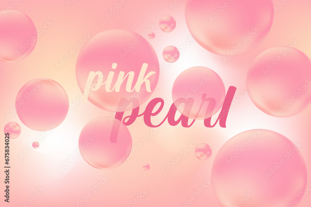 Pink bubbles on gradient background. Collagen bubbles. Pink shiny pearls. Fizzy sparkles. Bubble gum. Floating pink spheres 3d rendering backdrop. Great for cosmetics, beauty design projects Pink bubbles on gradient background. Collagen bubbles. Pink shiny pearls. Fizzy sparkles. Bubble gum. Floating pink spheres 3d rendering backdrop. Great for cosmetics, beauty design projects