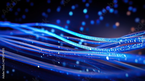 Optical fiber abstract background. Generative AI