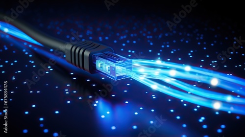 Optical fiber abstract background. Generative AI